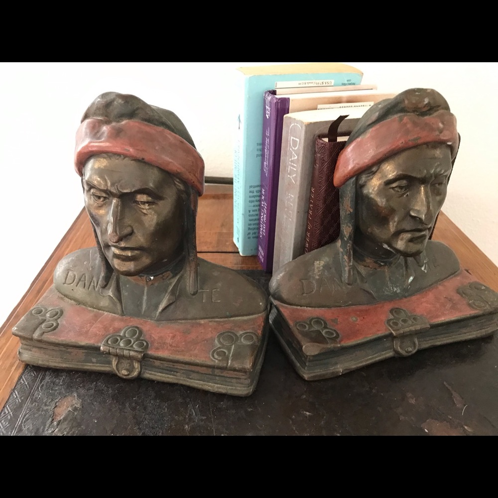 Vintage “Dante” Bronze Pomerian book ends